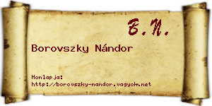 Borovszky Nándor névjegykártya