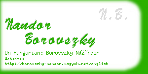 nandor borovszky business card